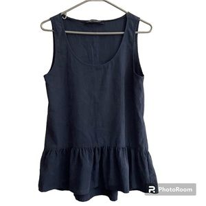 Zara Woman sleeveless Navy peplum blouse. Women’s XS
